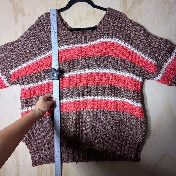 OFFLINE by Aerie Striped Ribbed Knit Crewneck Sweater Women’s Size M Chunky Cozy - Picture 3 of 10